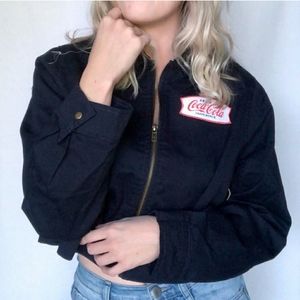 Coca Cola Cropped Zipper Jacket
